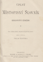Úplný místopisný slovník království českého, Část topograficko-statistická