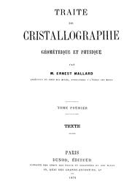 Traité De Cristallographie, Geometrique et Physique 1. Atlas