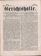 Gerichtshalle - Organ für Rechtspflege und Volkswirtschaft