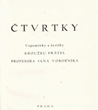 Čtvrtky III - Vzpomínky kroužku přátel profesora Jana Voborníka