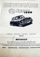 ŠKODA 1200 - seznam náhradních dílů vozu - Čtyřválec - Levé i pravé řízení ...