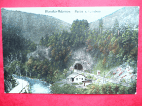 Adamov -  Adamsthal, okres Blansko, železnice, tunel, řeka (pohled)