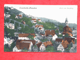 Drážďany , Loschwitz - Dresden, Německo, kolorovaná (pohled)