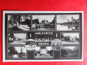 Jablkynice - obora,  okrese Mladá Boleslav, okénková pohlednice (pohled)