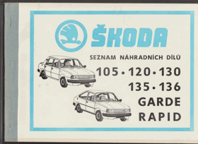 Seznam náhradních dílů - Škoda 105-120-130-135-136, Garde-rapid