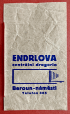 Reklamní sáček ENDRLOVA CENTRÁLNÍ DROGERIE Beroun-náměstí