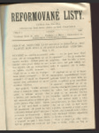 Reformované listy, Roč. 1895-1900