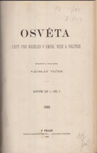 Osvěta - listy pro rozhled v umění, vědě a politice; ročník XII, díl I.