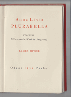 Anna Livia Plurabella - fragment Díla v zrodu. Work in progress VČ. KARTONU!