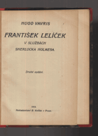 František Lelíček ve službách Sherlocka Holmesa.