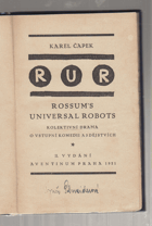 RUR Rossum´s Universal Robots 2nd CZECH EDITION!
