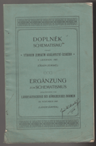 Doplněk schematismu - Ergänzung zum Schematismus