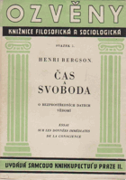 Čas a svoboda - o bezprostředních datech vědomí - Essai sur les donnês immédiates de la ...