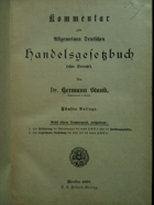 Kommentar zum. allg. Deutschen Handelsgesetzbuch