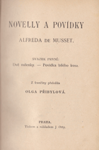 Novelly a povídky Alfreda de Musset. Svazek první - Dvě milenky - Povídka bílého kosa