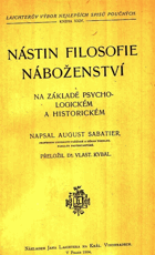 Nástin filosofie náboženství na základě psychologickém a historickém