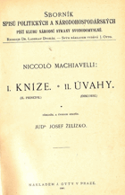 Kníže - Il Principe - Úvahy - Discorsi