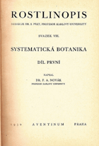 Rostlinopis. Sv. 8, díl 1 - Systematická botanika