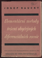 Elementární metody řešení obyčejných diferenciálních rovnic.