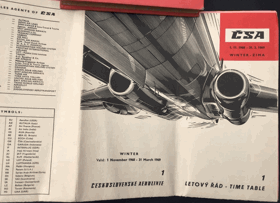 Československé Aerolinie ČSA - Letový řád - time table Winter - Zima