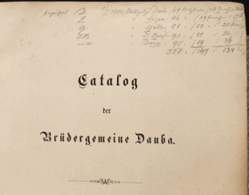 Catalog der Brüdergemeine Dauba (Dubá)