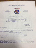 The Anglo-Dutch Lodge. No. 1 ORIGINAL DOCUMENT!