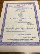 Sussex Masters Lodge. No. 3672 ORIGINAL DOCUMENT!