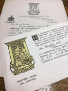 Motherland Lodge. No. 3861 ORIGINAL DOCUMENTS!