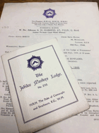 Jubilee Masters Lodge. No. 2712 ORIGINAL DOCUMENTS!