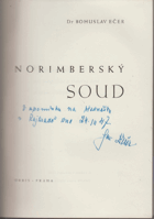 Norimberský soud VĚNOVÁNÍ EČER!