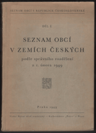 Seznam obcí v republice Československé. Díl 1, Seznam obcí v zemích českých podle ...
