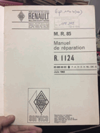 Manuel de réparation Renault 1124