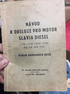 Návod k obsluze pro motor Slavia Diesel. Seznam náhr. dílců