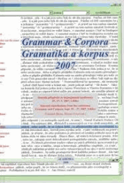Gramatika a korpus 2007