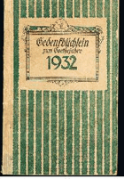 Gedenkbüchlein zum Goethejahre 1932