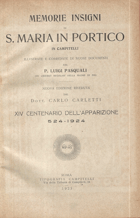 Memorie Insigni di S. Maria in Portico in Campitelli. Ed. Rome