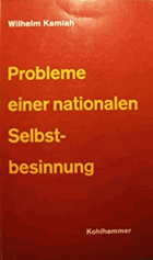 Probleme einer nationalen Selbstbesinnung