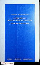 Aspekte des Kreditwesengesetzes nach der Novelle 1986