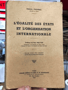 L'égalité des Etats et l'organisation internationale