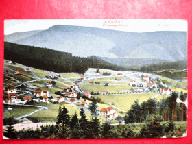 Krkonoše - Riesengebirge - Karkonosze, Špindlerův Mlýn -  Spindlermühle (pohled)