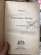 Wörterbuch des Englischen Rechts