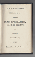Deník spisovatelův za rok 1880-1881
