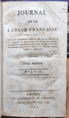 Journal de La Langue Française. Tome I