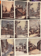 Cyklus 10 pohlednic. Praha v zimě (pouze 9 pohlednic!!) 9POSTCARDS!-PRAGUE IN WINTER
