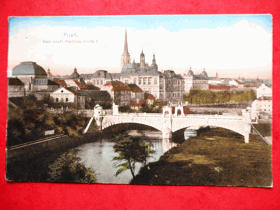 Plzeň - Pilsen, most císaře Františka Jodefa I. (pohled)