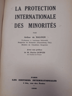 La protection internationale des Minorités