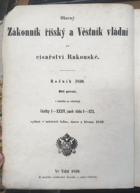 Obecný zákonník říšský a Věstník vládní pro císařství rakouské