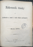 Zákonník říšský pro království a země v radě říšké zastoupené
