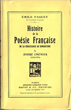 Histoire de la poesie francaise de la renaissance au romantisme X