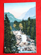 Tatry, Dolný vodopád ve Studenej doline, Slovensko (pohled)